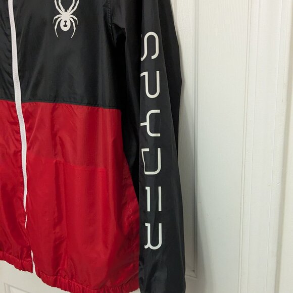 Spyder Optic Men's Water Resistant Jacket Size  L Black / Red . - Picture 6 of 12